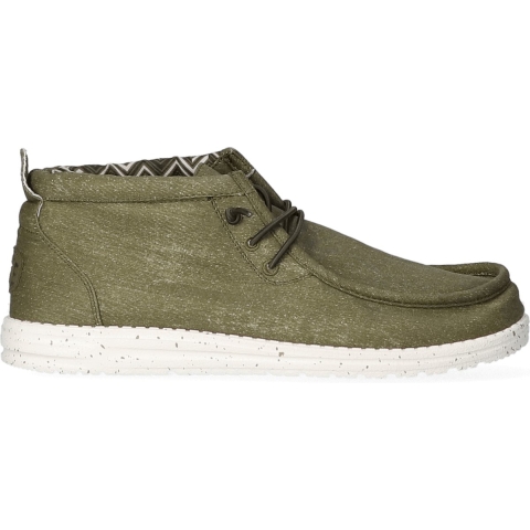 HEYDUDE Instappers Heren Wally Mid Canvas Groen 42 Canvas