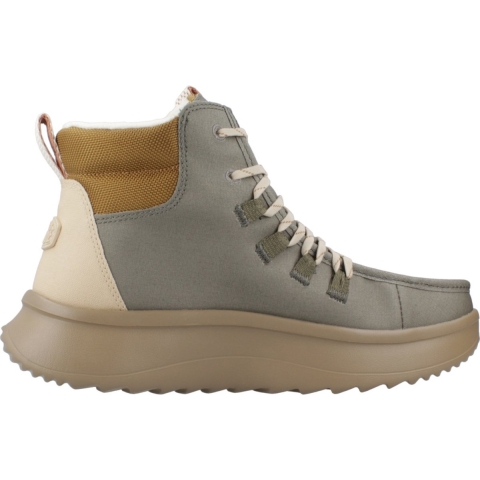 HEYDUDE Boots Dames Wendy Apres Coated Twill Groen 39 Keperstof