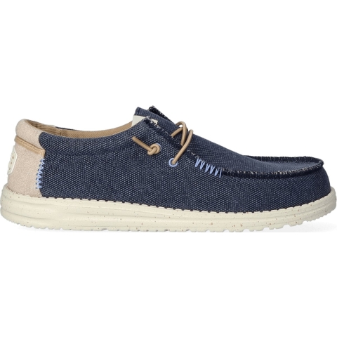 HEYDUDE Instappers Heren Wally Coastline Jute Blauw 48 Katoen