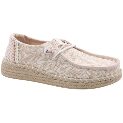 HEYDUDE Instappers Dames Wendy Espadrille Retro Palm Roze 37 Textiel