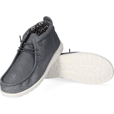 HEYDUDE Instappers Heren Wally Mid Canvas Grijs 44 Canvas