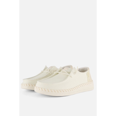 HEYDUDE Instappers Dames Wendy Espadrille Woven Wit 43 Textiel
