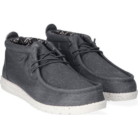 HEYDUDE Instappers Heren Wally Mid Canvas Grijs 45 Canvas