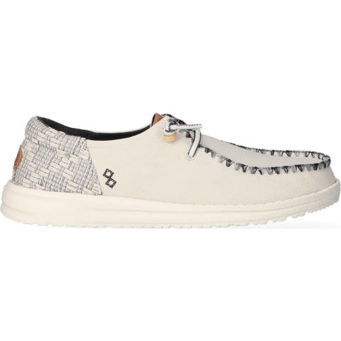 HEYDUDE Instappers Dames Wendy Funk Jacquard Wit 41 Textiel