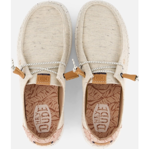 HEYDUDE Instappers Dames Wendy Heathered Slub Tropical Beige 43 Canvas