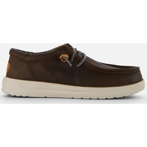 HEYDUDE Instappers Heren Wally Grip Craft Leather Bruin 42 Leer