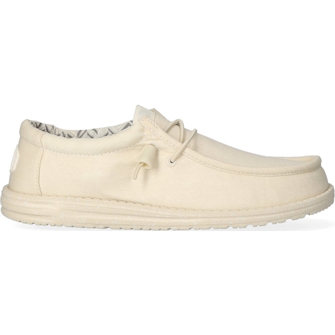 HEYDUDE Instappers Heren Wally Canvas Wit 45 Canvas