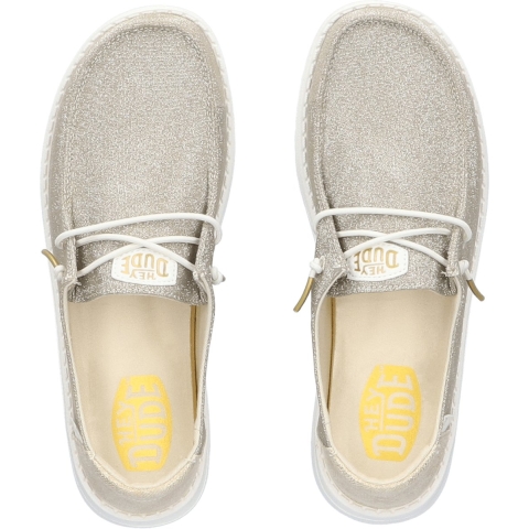 HEYDUDE Instappers Dames Wendy Metallic Sparkle Goud 36 Textiel