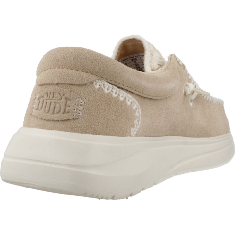 HEYDUDE Instappers Dames Wendy Comf Suede Crochet Beige 41 Suède