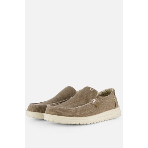 HEYDUDE Instappers Heren Mikka Braided Bruin 42 Canvas