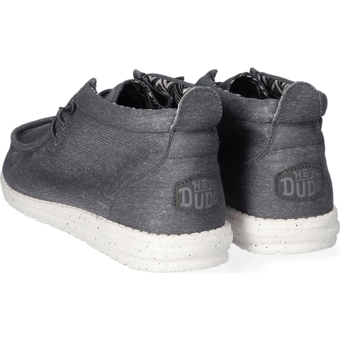 HEYDUDE Instappers Heren Wally Mid Canvas Grijs 43 Canvas