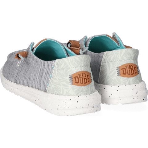 HEYDUDE Instappers Dames Wendy Heathered Slub Tropical Grijs 39 Canvas