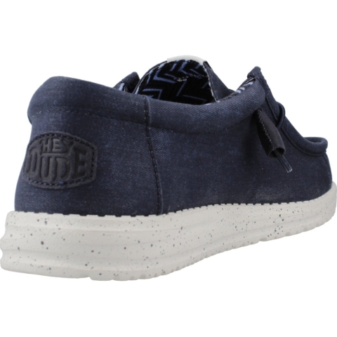 HEYDUDE Instappers Heren Wally Canvas Blauw 42 Canvas