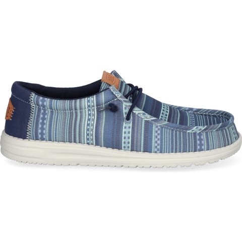 HEYDUDE Instappers Heren Wally Surf Shawl Blauw 43 Katoen