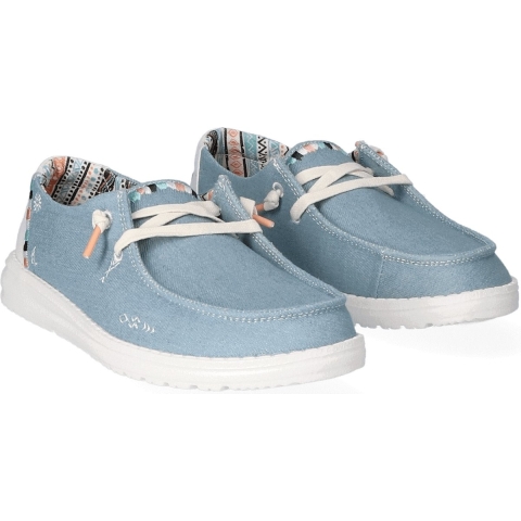 HEYDUDE Instappers Dames Wendy Boho Blauw 42 Chambray