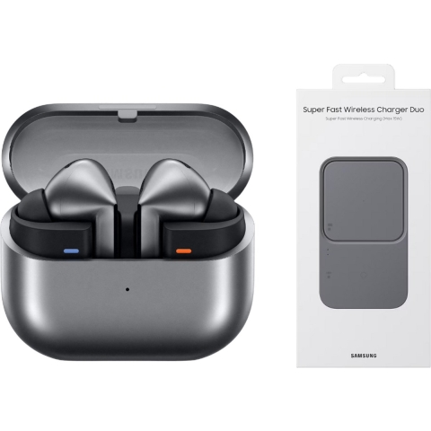 Samsung Galaxy Buds3 Pro + Draadloze oplader - Grijs