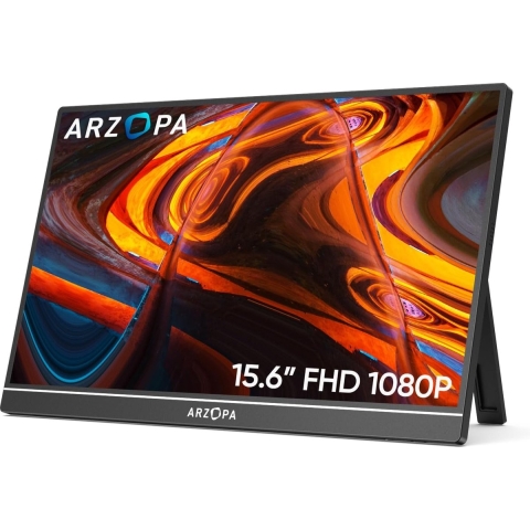 Arzopa Portable Monitor– A1 Kickstand - Portable USB-C Monitor - 15.6 inch - 2024