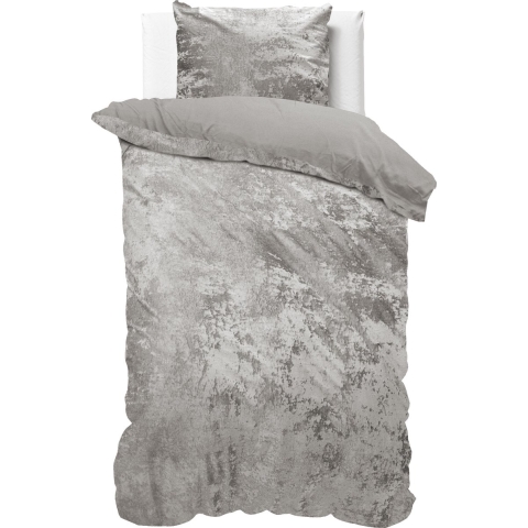 Dreamhouse Metallic Dekbedovertrek - 140x200/220 + 1 kussenslopen 60x70 - Zilver - Lits-Jumeaux