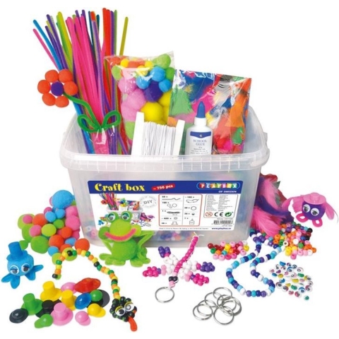 Playbox Multi Krea Doos - 740 Onderdelen - Pijpenrager/Veer/Kral - Playbox - OneSize - Creatieve Speelset