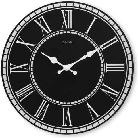 Hama Wandklok Rab Vintage Tikt Niet 30 cm Zwart/Wit/MDF