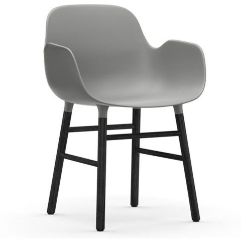 Normann Copenhagen Form Armchair Stoel Met Zwart Onderstel Grijs