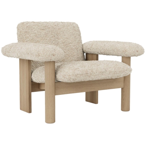 Audo Copenhagen Brasilia Low Back Fauteuil Naturel Eiken Sheepskin Nature