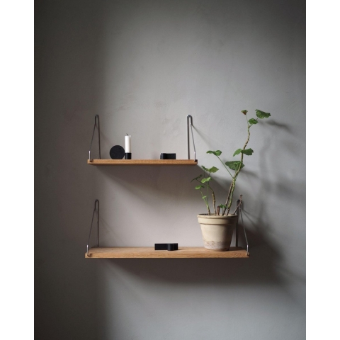Frama Shelf Wandplank 60x20 Donker/roestvrijstaal