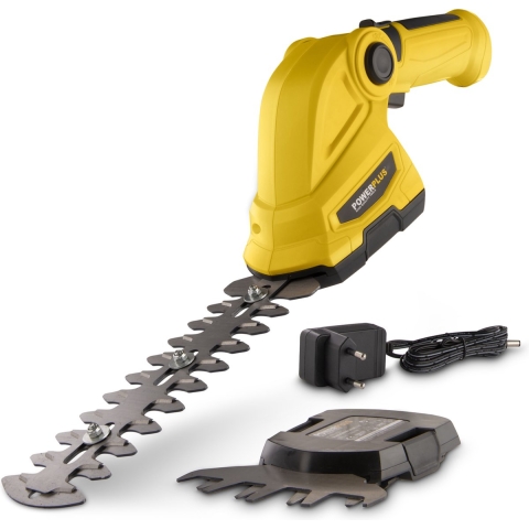Powerplus Accu-gras- en haagschaar POWXG2033 - 7.2 V accu-heggenschaar met accu en lader, 2 in 1 snoeien en trimmen, tuingereedschap voor struiken, hagen en planten