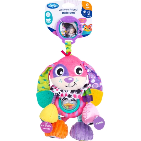 Playgro Kinderwagenspanner - Dixie Activiteitenhond - Playgro - OneSize - Hangspeeltje