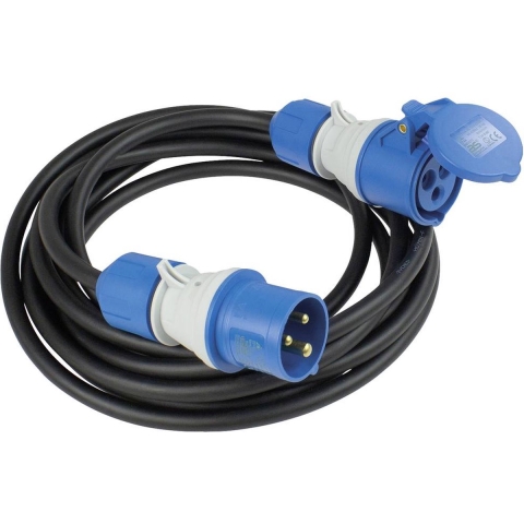 AS Schwabe 61401 Stroom Verlengkabel 16 A Zwart, Blauw 5 m H07RN-F 3G 2,5 mm²