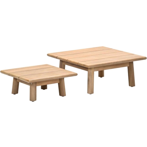 Lunar 87x87xH35 cm en 69,5x69,5xH26 cm acacia white wash - Garden impressions