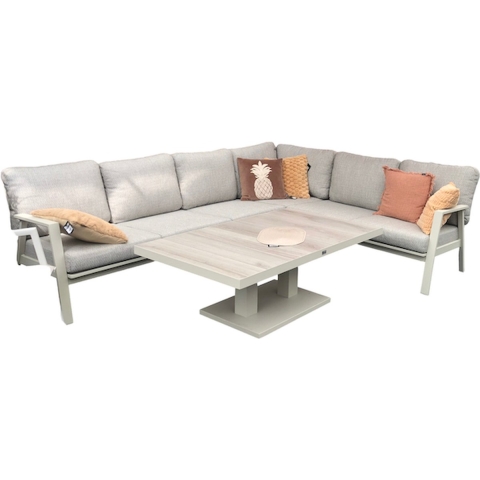 Kreta hoeklounge warm wit 4 delige set - Driesprong collection