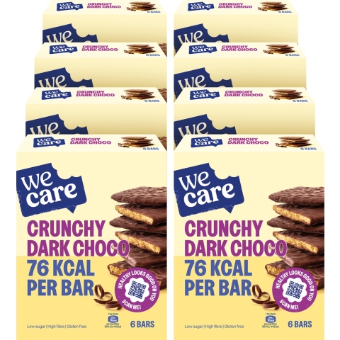 8x WeCare Bars Crunchy Dark Choco 102 gr
