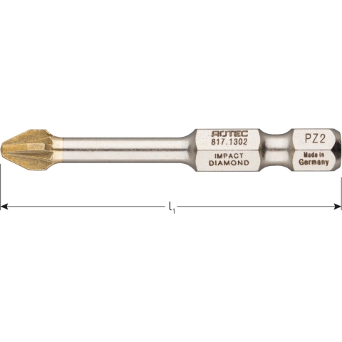 Rotec IMPACT insertbit PZ 3 L=50mm E 6,3 DIAMOND - 5 stuk(s) - 8171303
