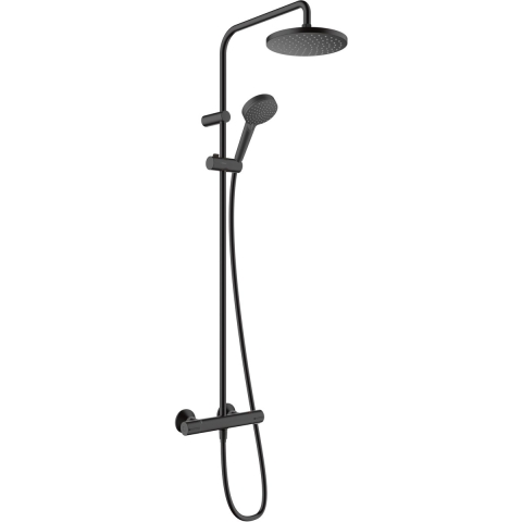 hansgrohe Vernis Blend showerpipe met thermostaat ecosmart mat zwart