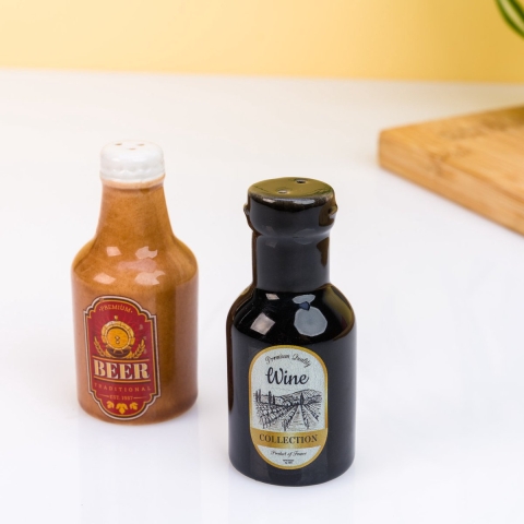 Peper & Zoutstel Beer & Wine In Doosje 4,5x4,5x6cm