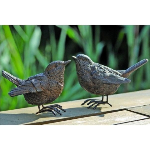 Boltze Home Beeldje Vogel Spatz H6cm Kunsthars Bruin