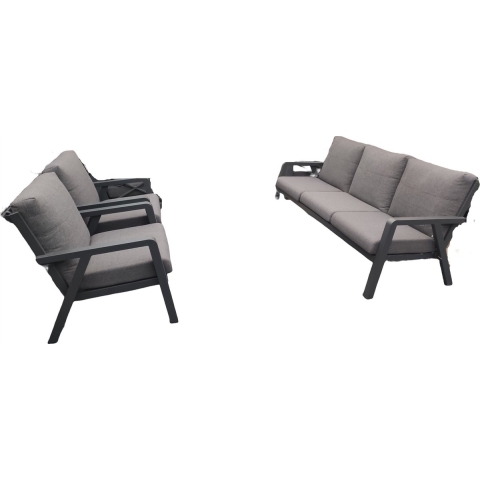Domenico loungeset 3 delig antraciet zonder tafel - Driesprong collection