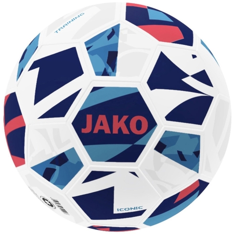 JAKO 2372 Trainingsbal Iconic - Wit/Navy/Koraal - 5