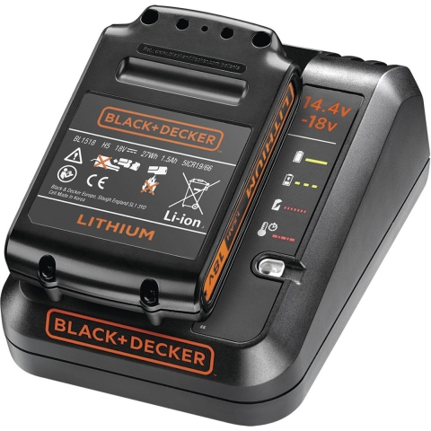 BLACK+DECKER BDC1A15 18V 1.5Ah accu + 1A Lader - BDC1A15-QW