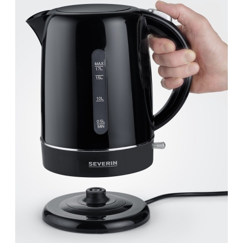 Severin Wasserkocher WK 4322 Waterkoker Snoerloos, Oververhittingsbeveiliging Aantal/Volume: 1.7 l Zwart