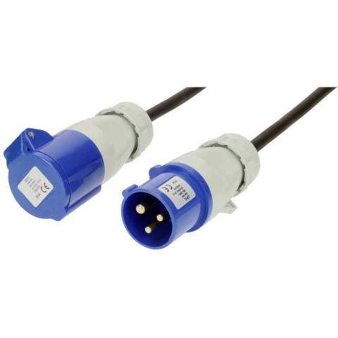 Max Hauri 165376 Stroom Verlengkabel 16 A Blauw, Zwart 25 m H07RN-F 3G 1,5 mm² UV-bestendig, Oliebestendig, Flexibel, Zuurbestendig
