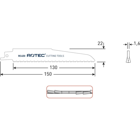 Rotec Reciprozagen RC450 / 920CF (VPE 5 stuks) - 5250450
