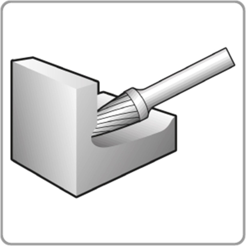 Rotec HM-Stiftfrees, model F - Z9 / INOX-vertand / ø6x18x50xø6mm - 4350609