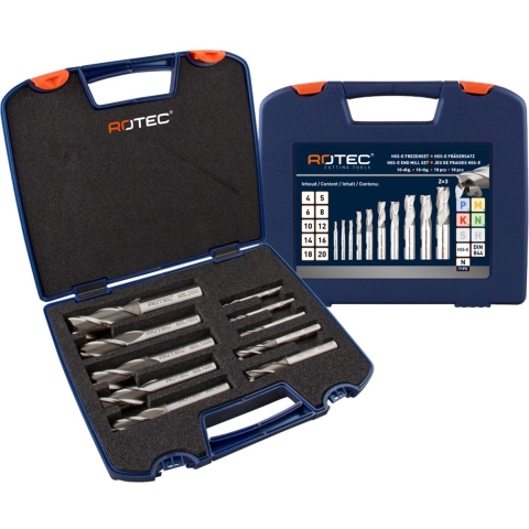 Rotec HSS-E uni.fr.set &apos;605&apos;, ongec.ø4-20 DIN844, Z3, 10dlg.ABS - 6059420