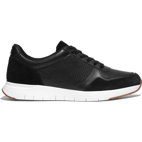 FitFlop F-mode Leather-Suede Platform Sneakers