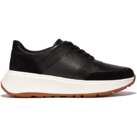 FitFlop F-mode Leather-Suede Platform Sneakers