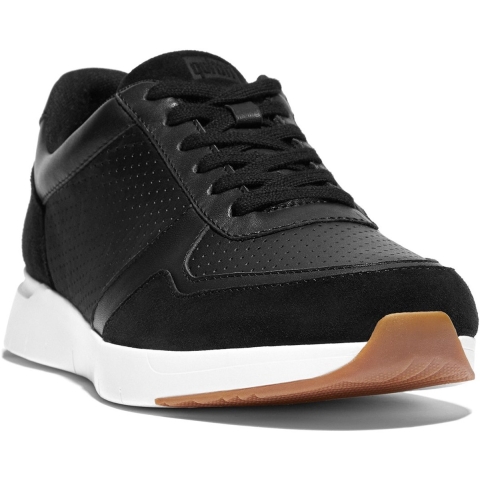 FitFlop F-mode Leather-Suede Platform Sneakers