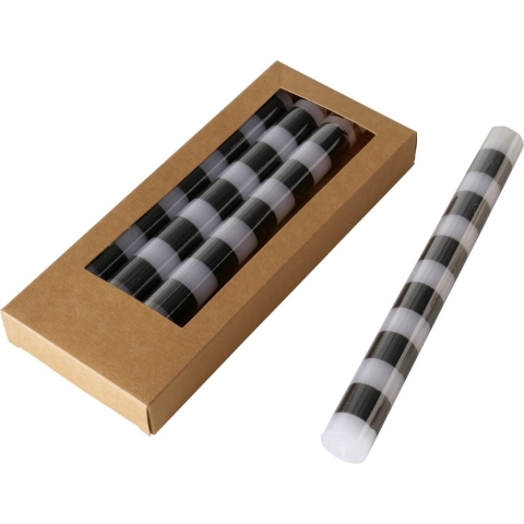 Boltze Home Dinerkaars Stripy 4-delig H20cm D2,2cm Paraffine