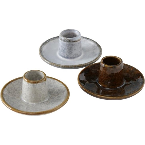 Boltze Home Kaarsenhouder H6cm Dia 9cm Porselein Malinka ( Exclusief Kaars )